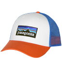 パタゴニア P6 ロゴ ロープロ トラッカー ハット Patagonia P-6 LoPro Trucker Hat White w/Carve Coral レッド ブルー