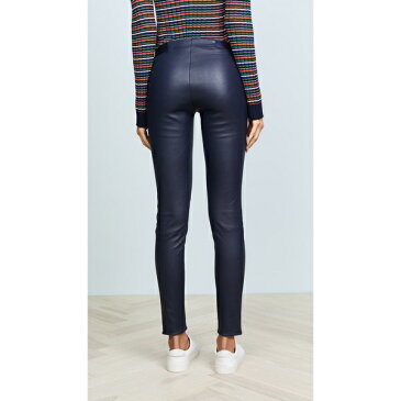 【エントリーでポイント5倍】(取寄)アリス アンド オリビア レディース ジップ フロント レザー レギンス alice + olivia Women's Zip Front Leather Leggings Navy