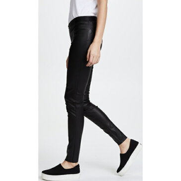 【エントリーでポイント5倍】(取寄)アリス アンド オリビア レディース ジップ フロント レザー レギンス alice + olivia Women's Zip Front Leather Leggings Black