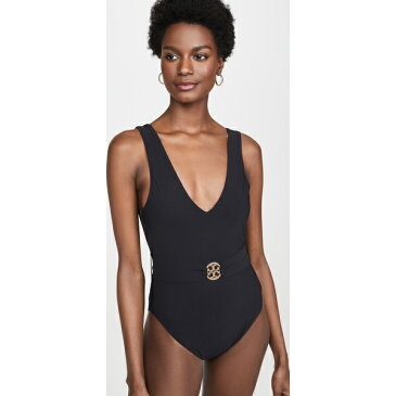 (取寄)トリーバーチ レディース ミラー バンジ ワン ピース Tory Burch Women's Miller Plunge One Piece Black