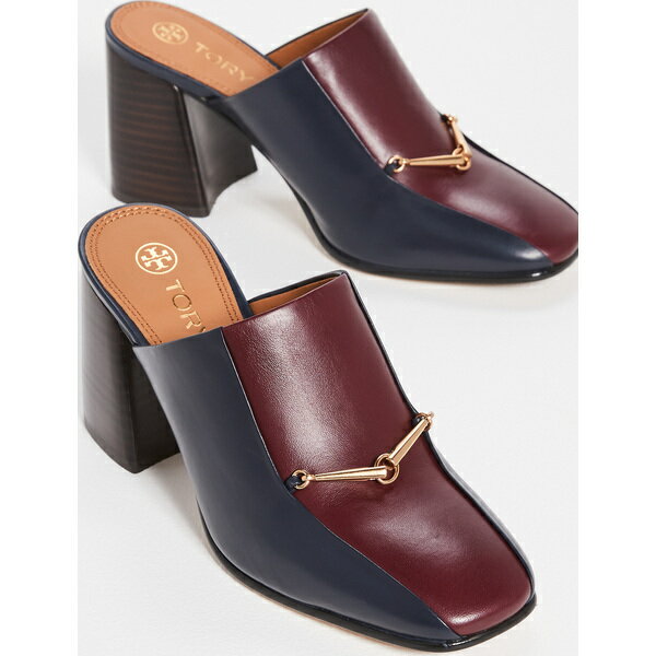 (取寄)トリーバーチ レディース イクウェストリアン リンク 80mm ミュール パンプス Tory Burch Women's Equestrian Link 80mm Mule Pumps InkNavy Burgundy