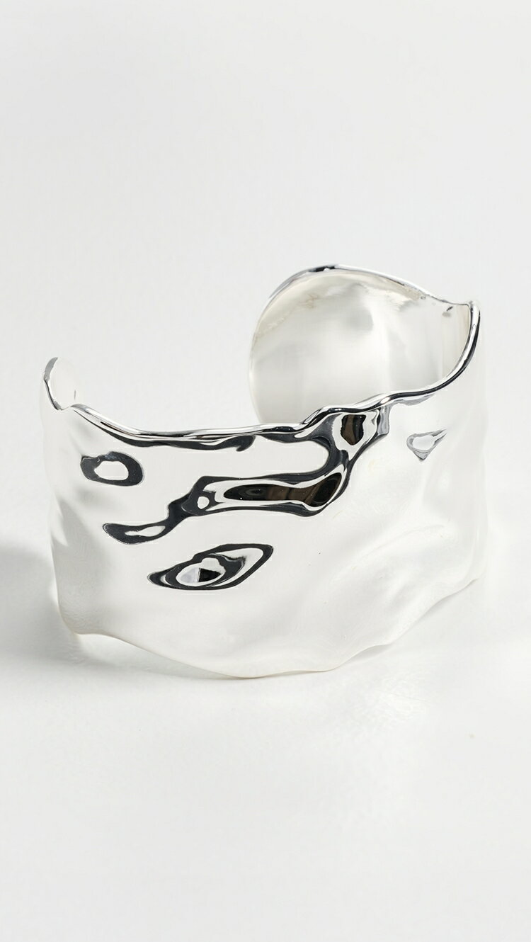 (取寄) シック スカルプ カフ Ettika Thick Sculpted Cuff silver