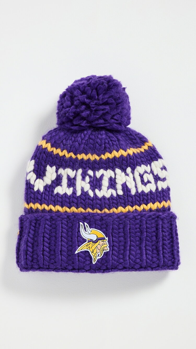 (取寄) パープル バイキングス ビーニー ウィズ ヤーン ポン Lele Sadoughi Purple Vikings Beanie with Yarn Pom purple