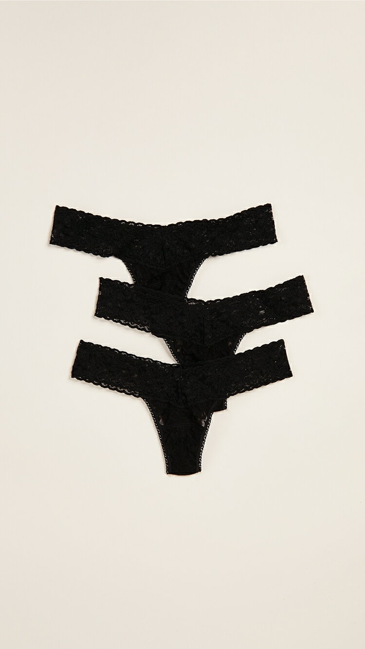 (取寄) ハンキー パンキー シグニチャー レース ロウ ライズ トング 3 パック Hanky Panky Signature L..