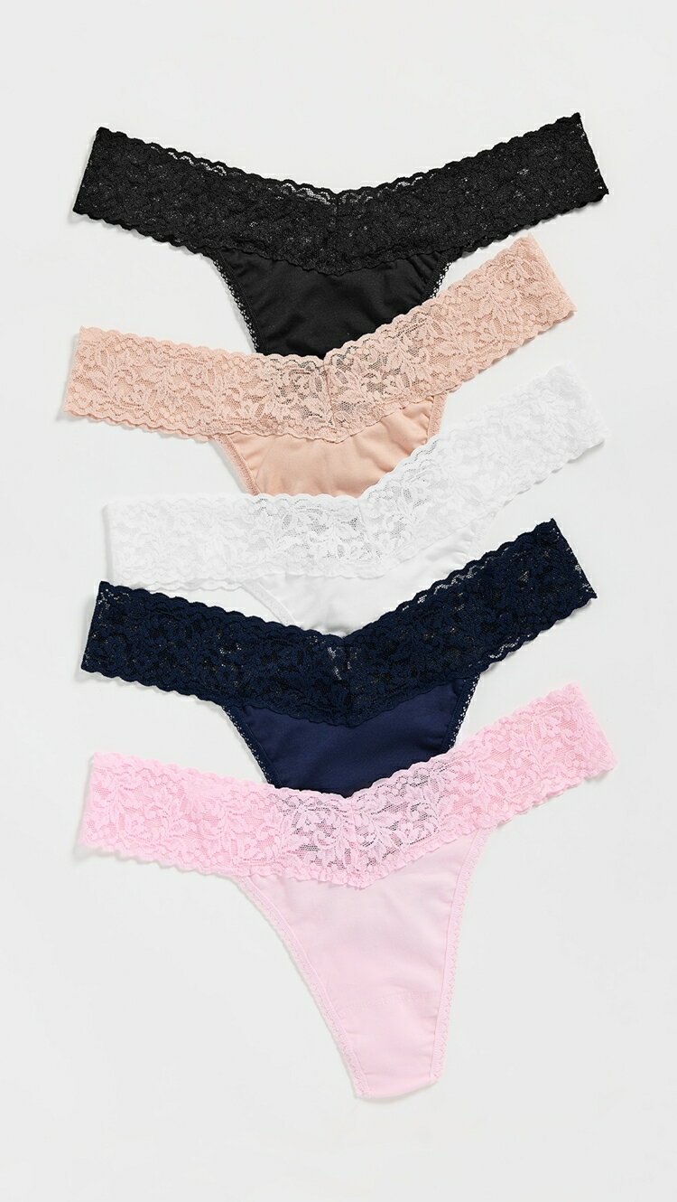 (取寄) ハンキー パンキー コットン オリジナル ライズ トング 5 パック Hanky Panky Cotton Original ..