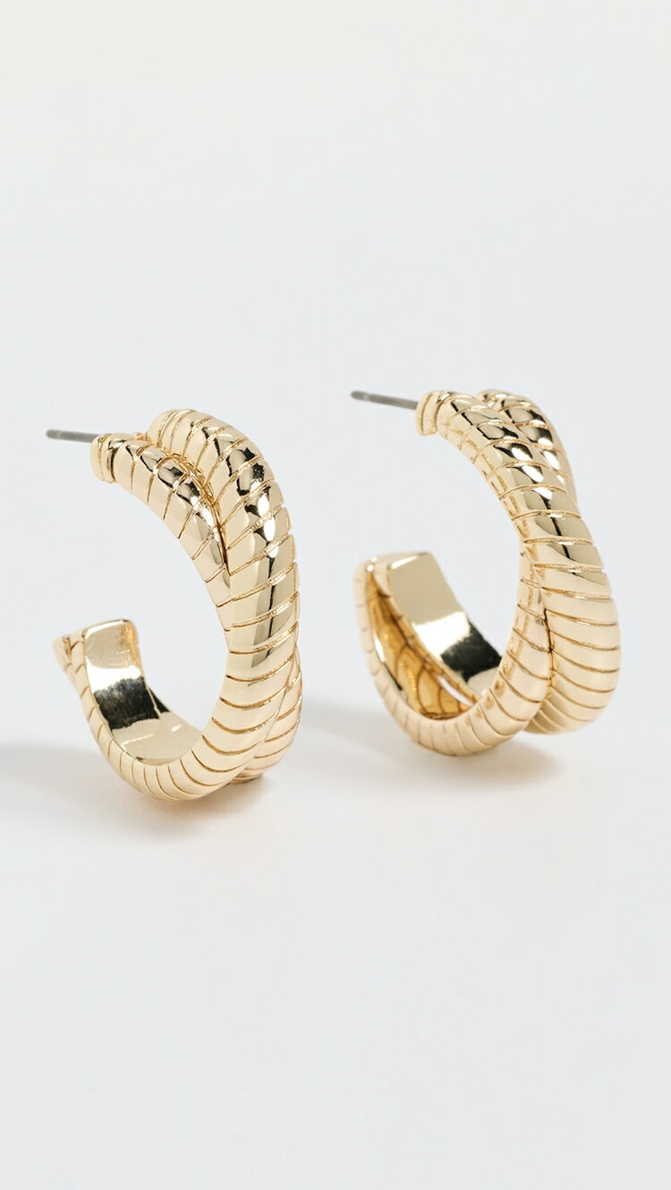 (取寄) ザ ダブル コブラ フープス Roxanne Assoulin The Double Cobra Hoops gold