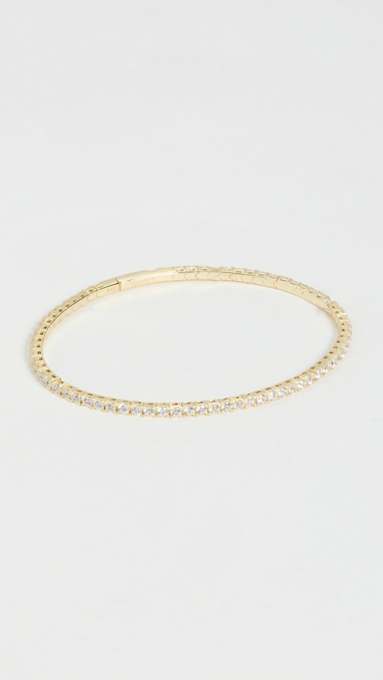 (取寄) シャシ ダイヤモンド テニス バングル SHASHI Diamond Tennis Bangle gold(4)
