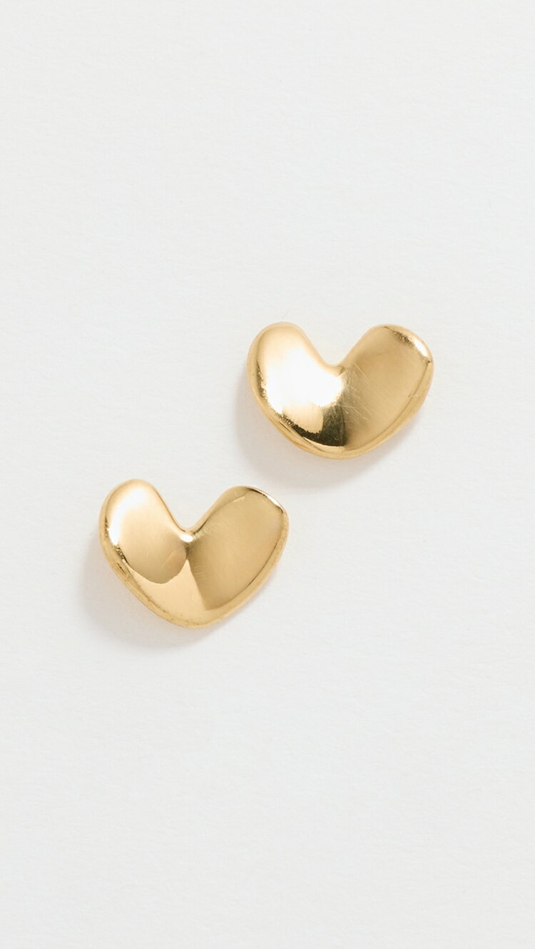 (取寄) アグメス スカルプ ハート スタッズ AGMES Sculpted Heart Studs gold