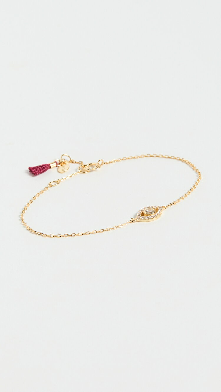 (取寄) シャシ イーブル アイ パヴェ ブレスレット SHASHI Evil Eye Pave Bracelet gold