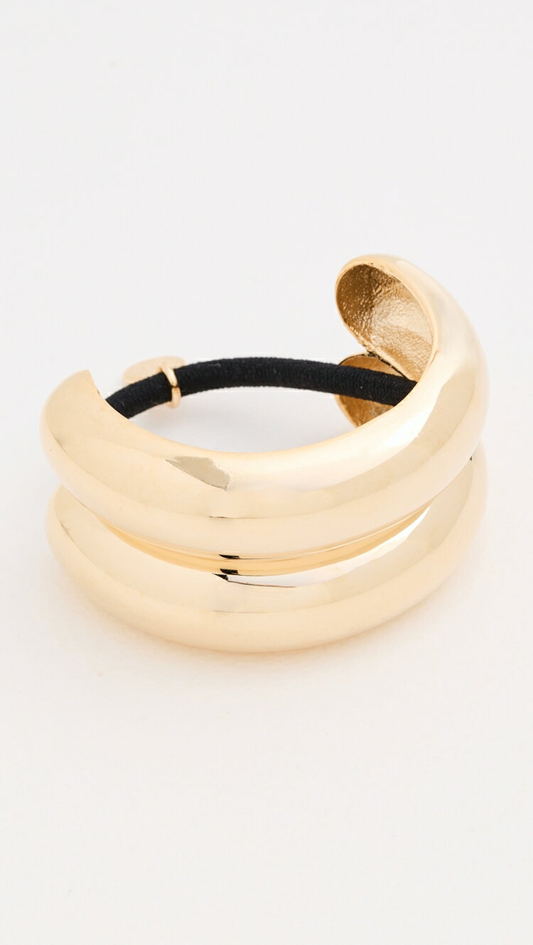 (取寄) ルレット ニューヨーク グロッシー ダブル アーチ ポニーテール ヘア タイ LELET NY Glossy Double Arch Ponytail Hair Tie gold