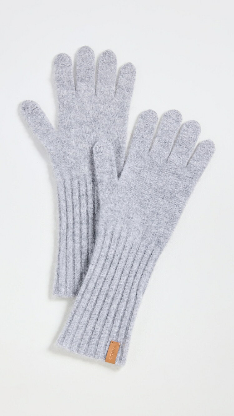 (取寄) ヴィンス ボイルド カシミア ニット グローブ Vince Boiled Cashmere Knit Gloves grey