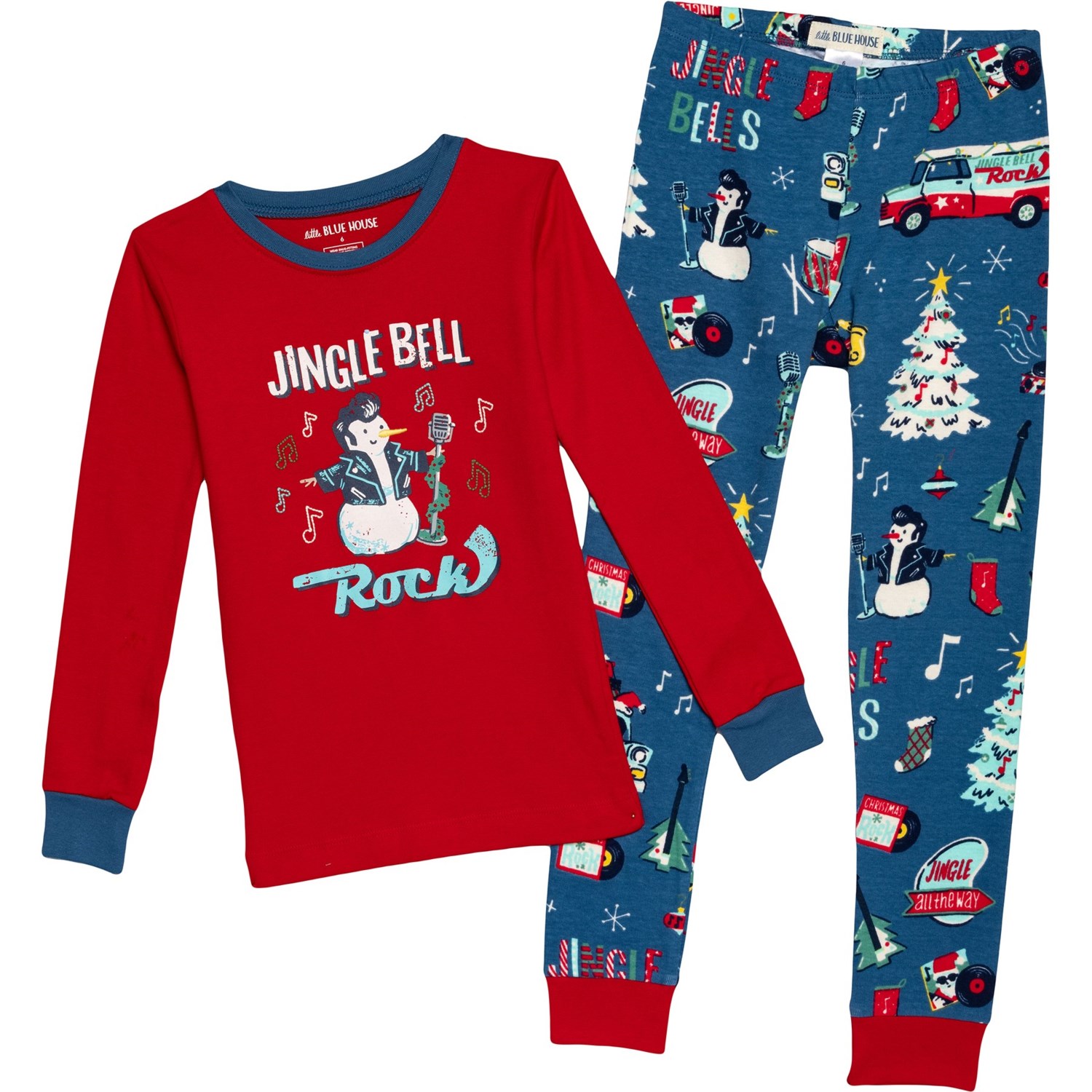 (取寄) リトル ブルー ハウス バイ ハトリー ボーイズ ホリデイズ パジャマ - ロング スリーブ Little Blue House by Hatley Boys Rockin' Holidays Pajamas - Long Sleeve Multi