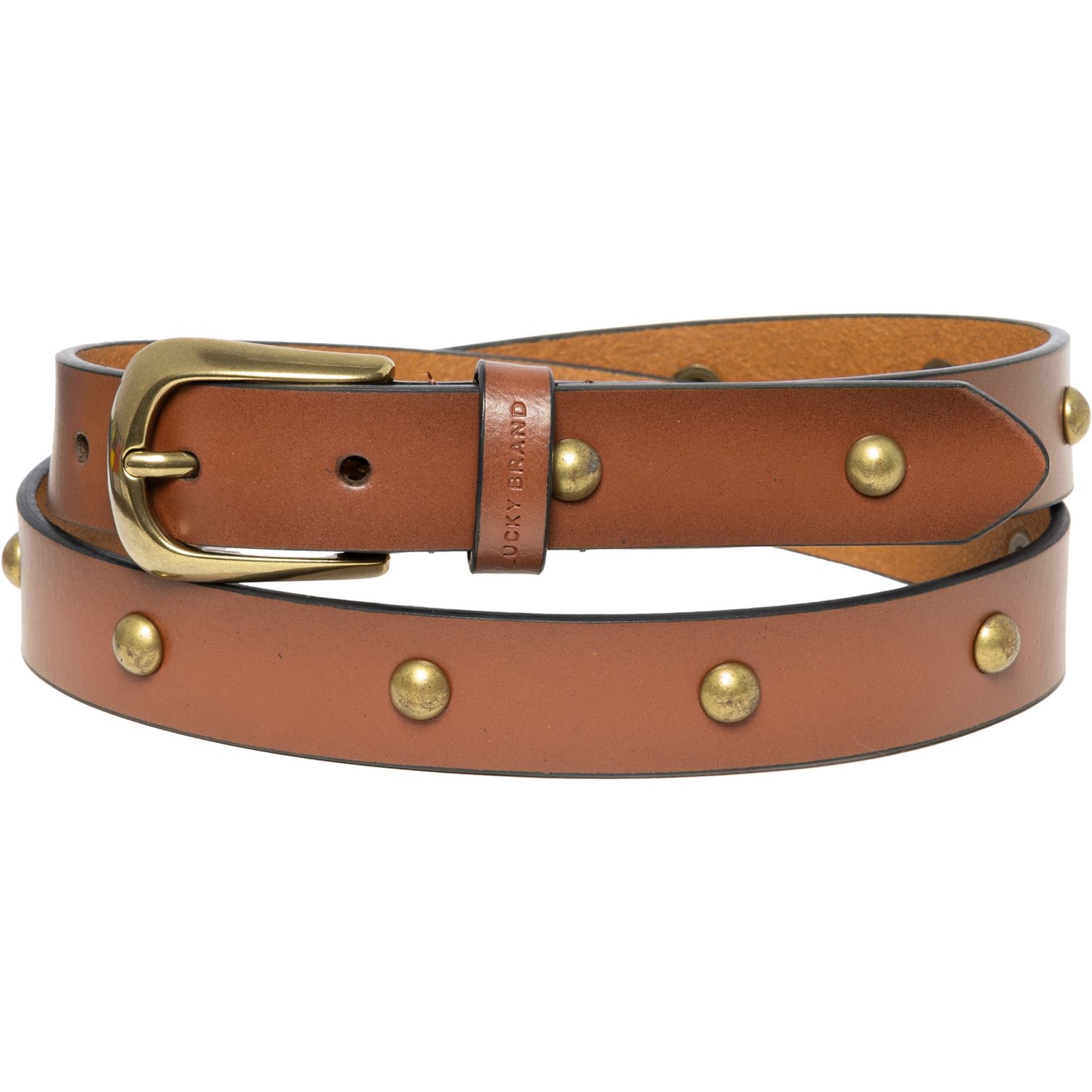 (取寄) ラッキーブランド ドームド スタデッド ベルト - レザー Lucky Brand Domed Studded Belt - Leather Tan