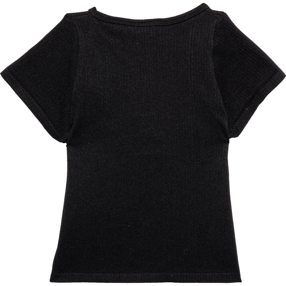 (取寄) シュゼット ビッグ ガールズ シームレス リブド ヘンリー シャツ - ショート スリーブ SUZETTE Big Girls Seamless Ribbed Henley Shirt - Short Sleeve White