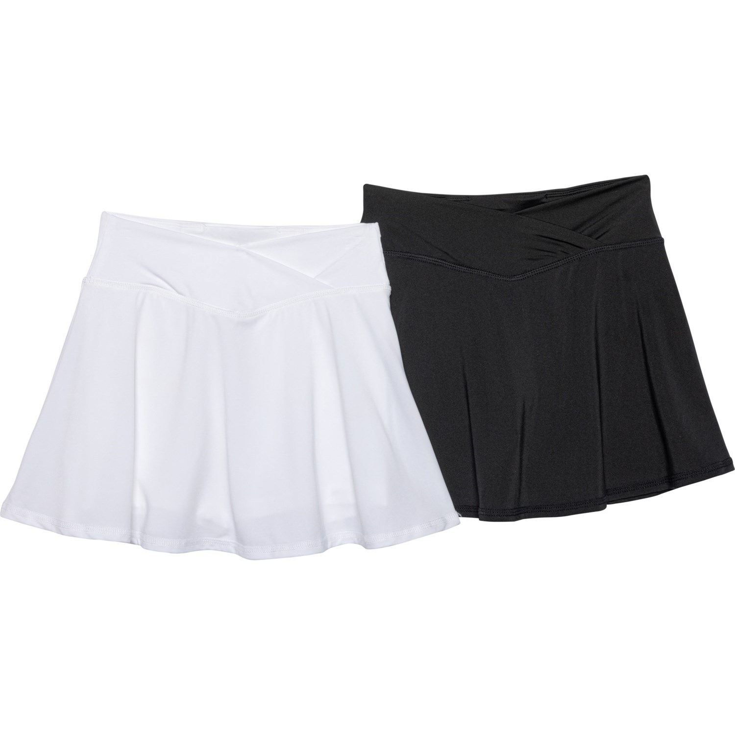 (取寄) 90ディグリーバイリフレックス ビッグ ガールズ クロスオーバー スコーツ - 2-パック 90 Degree by Reflex Big Girls Crossover Skorts - 2-Pack White/Black