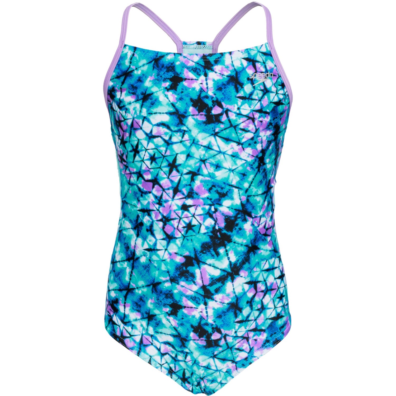 (取寄) スピード ガールズ デュオ バック ワンピース スイムスーツ - Upf 50+ Speedo Girls Duo Back One-Piece Swimsuit - UPF 50+ Purple