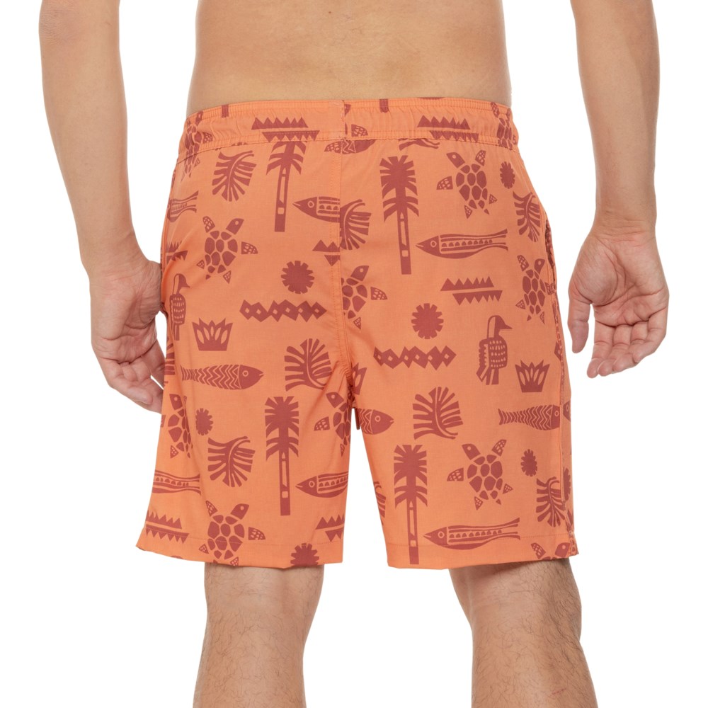 (取寄) エディーバウアー ストレッチ コンフォート トライバル ボレー ショーツ - Upf 50 Eddie Bauer Stretch Comfort Tribal Volley Shorts - UPF 50 Canyon Clay