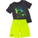 (取寄) アンダーアーマー リトル ボーイズ バウンダリー ロゴ T-シャツ アンド ショーツ セット - ショート スリーブ Under Armour Lit...