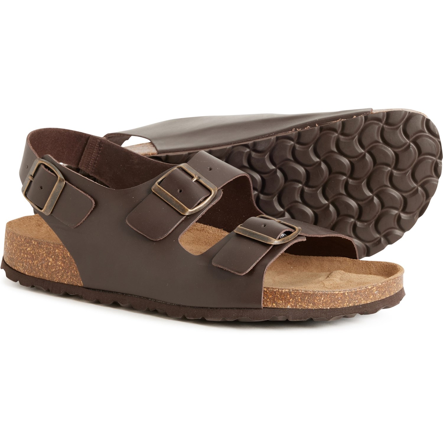 () ƥƥ  ᥤ  ڥ 2-Х 󥯥 ȥå  Autenti men Made in Spain 2-Band Ankle Strap Sandals (For Men) Brown
