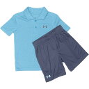 (取寄) アンダーアーマー トドラー ボーイズ ポロ シャツ アンド ショーツ セット - ショート スリーブ Under Armour Toddler Boys Polo Shirt and Shorts Set - Short Sleeve Stream