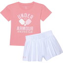 (取寄) アンダーアーマー リトル ガールズ フレア T-シャツ アンド ショーツ セット - ショート スリーブ Under Armour Little Girls Flare T-Shirt and Shorts Set - Short Sleeve Cosmo Pink