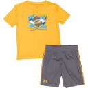 (取寄) アンダーアーマー トドラー ボーイズ ブロークン ロゴ T-シャツ アンド ショーツ セット - ショート スリーブ Under Armour Toddler Boys Broken Logo T-Shirt and Shorts Set - Short Sleeve Nova Orange