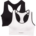 (取寄) ニューバランス レイサーバック スポーツ ブラ - ミディアム インパクト, 2-パック New Balance Racerback Sports Bra - Medium Impact, 2-Pack Black/White