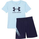(取寄) アンダーアーマー トドラー ボーイズ テック フェード T-シャツ アンド ショーツ セット - ショート スリーブ Under Armour Toddler Boys Tech Fade T-Shirt and Shorts Set - Short Sleeve Stream