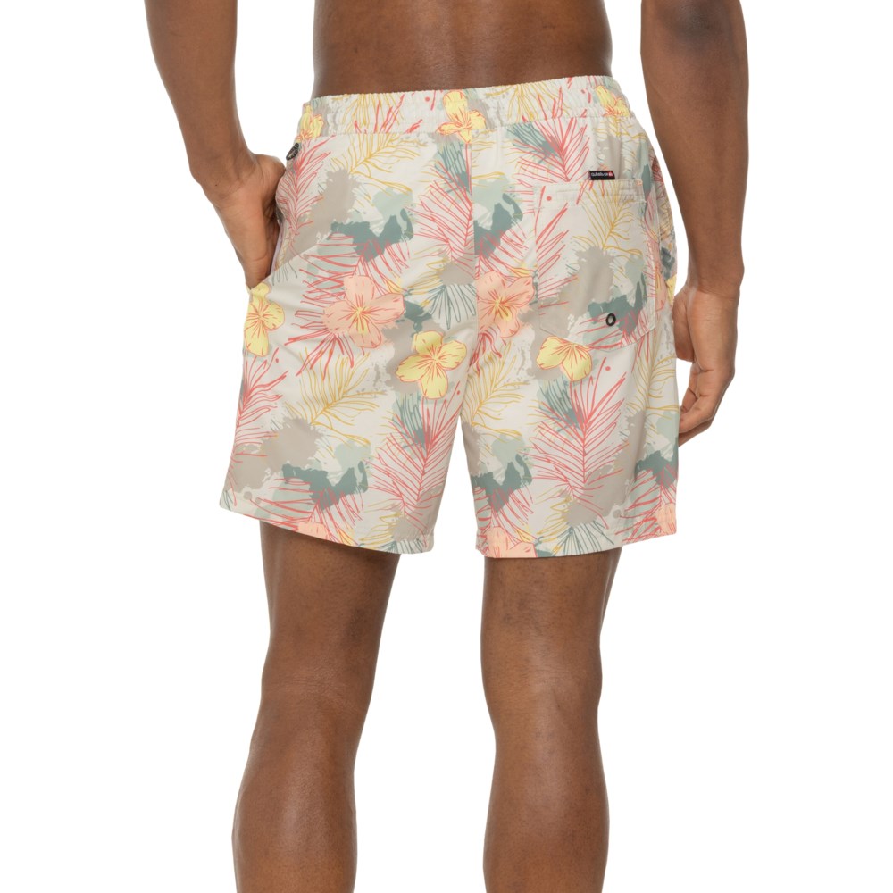 (取寄) クイックシルバー デューク フローラル プリント ボレー スイム ショーツ Quiksilver Duke Floral Print Volley Swim Shorts Silver Birch