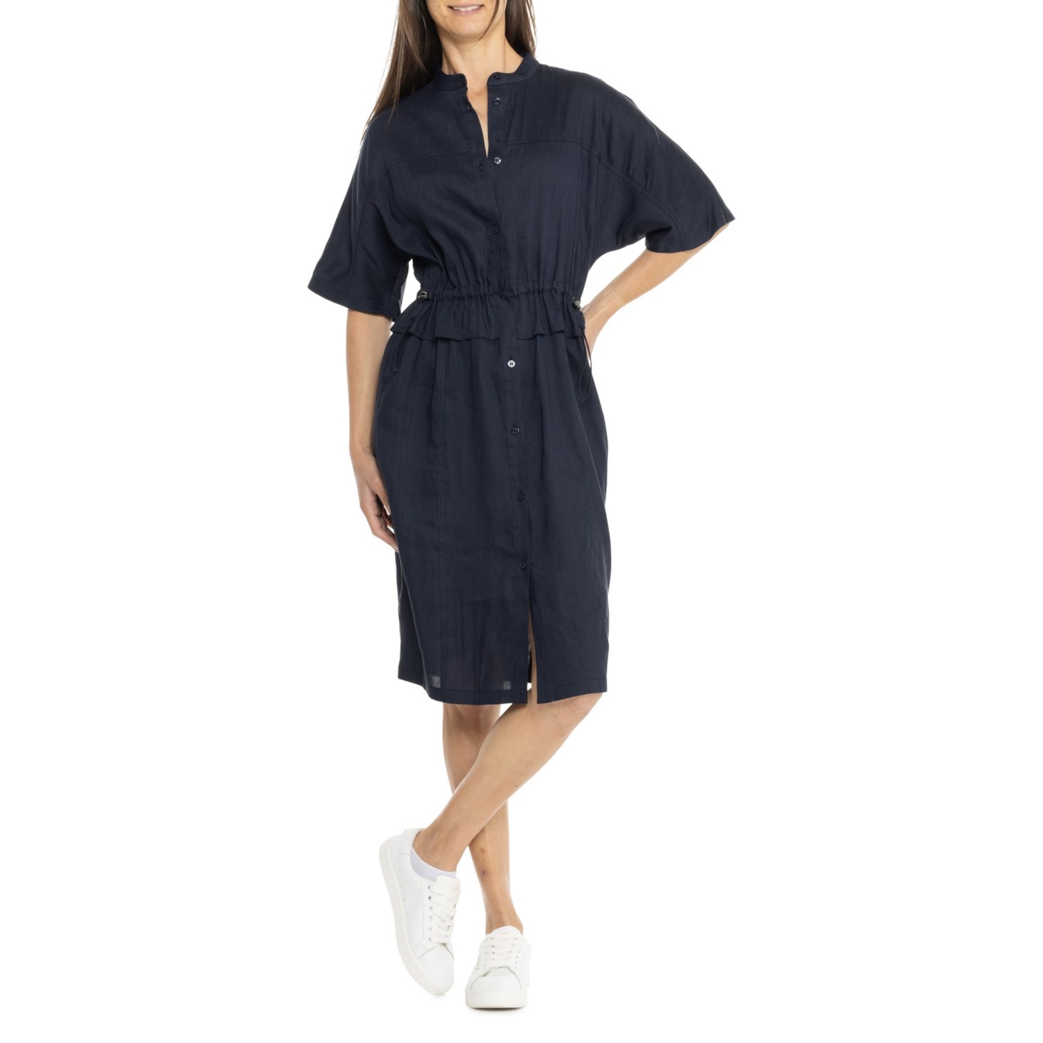 (取寄) ボグナー ルビナ ドレス - リネン, エルボー スリーブ Bogner Rubina Dress - Linen, Elbow Sleeve Navy