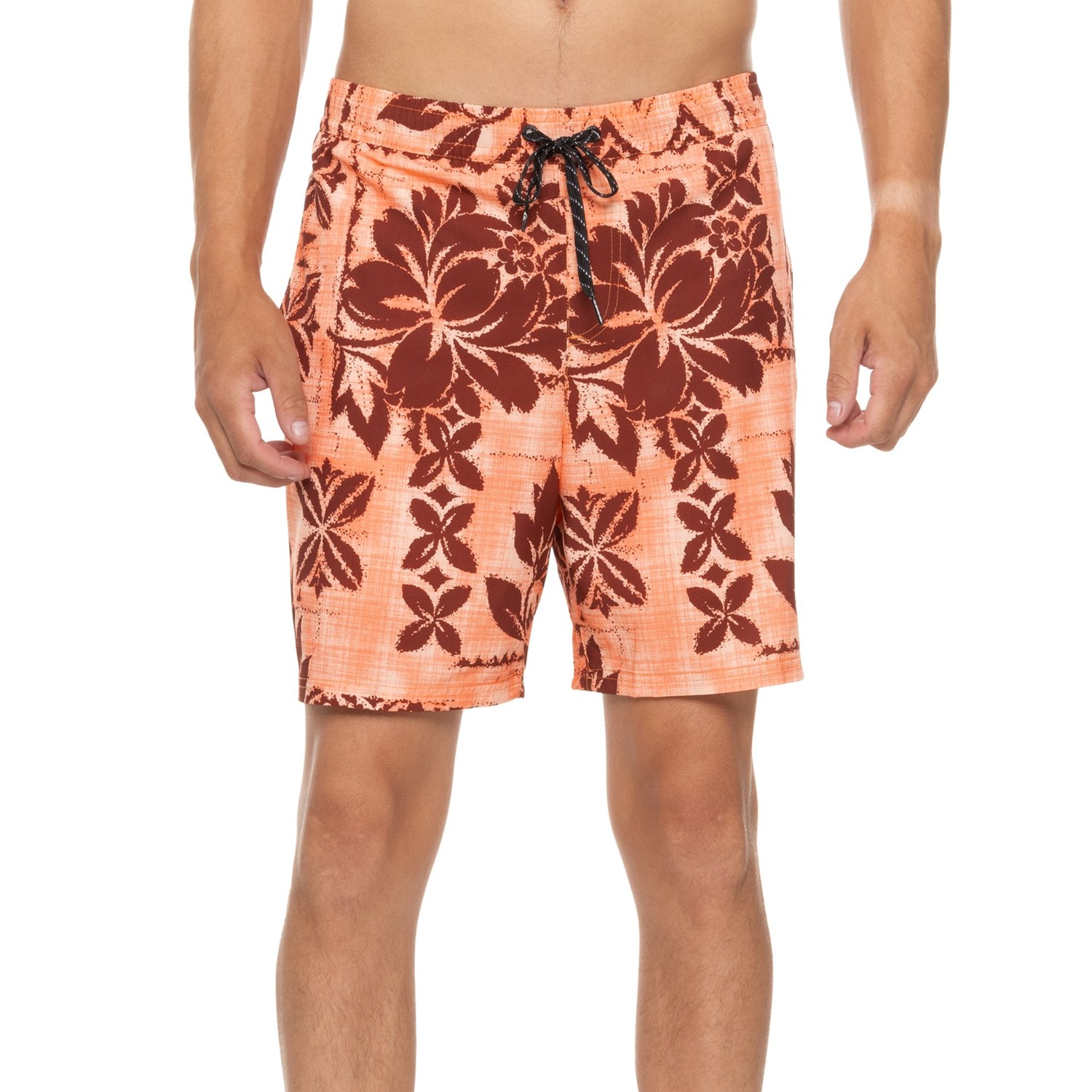 楽天ジェットラグ楽天市場店（取寄） クイックシルバー ハワイアン プリント ボレー スイム ショーツ Quiksilver Halton Hawaiian Print Volley Swim Shorts Papaya