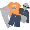 (取寄) エディーバウアー トドラー ボーイズ フル-ジップ フーディー Tシャツ, ショーツ アンド ジョガーズ セット Eddie Bauer Toddler Boys Full-Zip Hoodie, T-Shirt, Shorts and Joggers Set Heather Grey