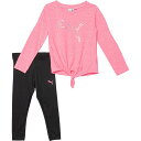 (取寄) プーマ トドラー ガールズ ジャージ シャツ アンド レギングス セット - ロング スリーブ Puma Toddler Girls Jersey Shirt and Leggings Set - Long Sleeve Neon Pink