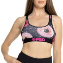 (取寄) PSDアンダーウェア ドーナツ キル マイ ヴィーブ スポーツ ブラ - ロウ インパクト PSD Underwear Donut Kill My Vibe Sports Bra - Low Impact Black(4)