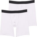 (取寄) トミー ジョン コットン ベーシックス ボクサー ブリーフ - 2-パック, 6インチ Tommy John Cotton Basics Boxer Briefs - 2-Pack, 6” White