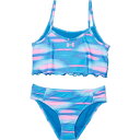 (取寄) アンダーアーマー ビッグ ガールズ サージ ストライプ タンキニ セット - Upf 50+ Under Armour Big Girls Surge Stripe Tankini Set - UPF 50+ Viral Blue
