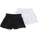 (取寄) ヨガリシャス ビッグ ガールズ クロスオーバー ハイブリット ショーツ - 2-パック Yogalicious Big Girls Crossover Hybrid Shorts - 2-Pack White/Black