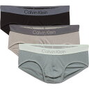 (取寄) カルバンクライン ロゴ ウエストバンド ブリーフ - 3-パック Calvin Klein Logo Waistband Briefs - 3-Pack S62 Black/Wolf/Sea Green