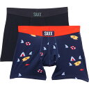 (取寄) サックス ヴィーブ スーパー ソフト ボクサー ブリーフ - 2-パック SAXX Vibe Super Soft Boxer Briefs - 2-Pack Dwb Dangerous Waters/Black
