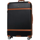 (取寄) ロンドン フォグ 32" ビンテージ リ スピナー スーツケース - ハードサイド, エクスパンダブル, London Fog 32” Vintage II Spinner Suitcase - Hardside, Expandable, Black-Caramel Black/Caramel