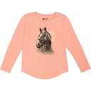 (取寄) カーハート ビッグ ガールズ ホース T-シャツ - ロング スリーブ Carhartt Big Girls CA7061 Horse T-Shirt - Long Sleeve Lt Pink