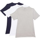 (取寄) エディーバウアー コットンブレンド クラシック アンダーシャツ - 3-パック, ショート スリーブ Eddie Bauer Cotton-Blend Classic Undershirts - 3-Pack, Short Sleeve Heather Grey/White/Navy