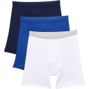 (取寄) ジョッキー ピマ コットン ミッドウェイ ボクサー ブリーフ - 3-パック Jockey Pima Cotton Midway Boxer Briefs - 3-Pack Imperial Navy/Diamond White/Space Blue