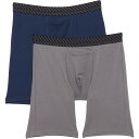 (取寄) トミー ジョン ストレッチ コットン ベーシックス ボクサー ブリーフ - 2-パック, 8インチ Tommy John Stretch Cotton Basics Boxer Briefs - 2-Pack, 8” Dress Blues/Turbulence