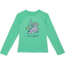 (取寄) ライフイズグッド リトル ボーイズ シャーク ハイ-パフォーマンス シャツ - Upf 50以上, ロング スリーブ Life is Good Life is Good Little Boys Shark High-Performance Shirt - UPF 50+, Long Sleeve Modern Mint