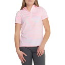 (取寄) プーマ ゴルフ マター ソマー ストライプ ポロ シャツ - Upf 40, ショート スリーブ PUMA GOLF MATTR Somer Stripe Polo Shirt - UPF 40, Short Sleeve Koral Ice-White Glow(4)