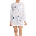 (取寄) アイレット チュニック シャツ - ロング スリーブ TRUE DESTINATIONS Eyelet Tunic Shirt - Long Sleeve White