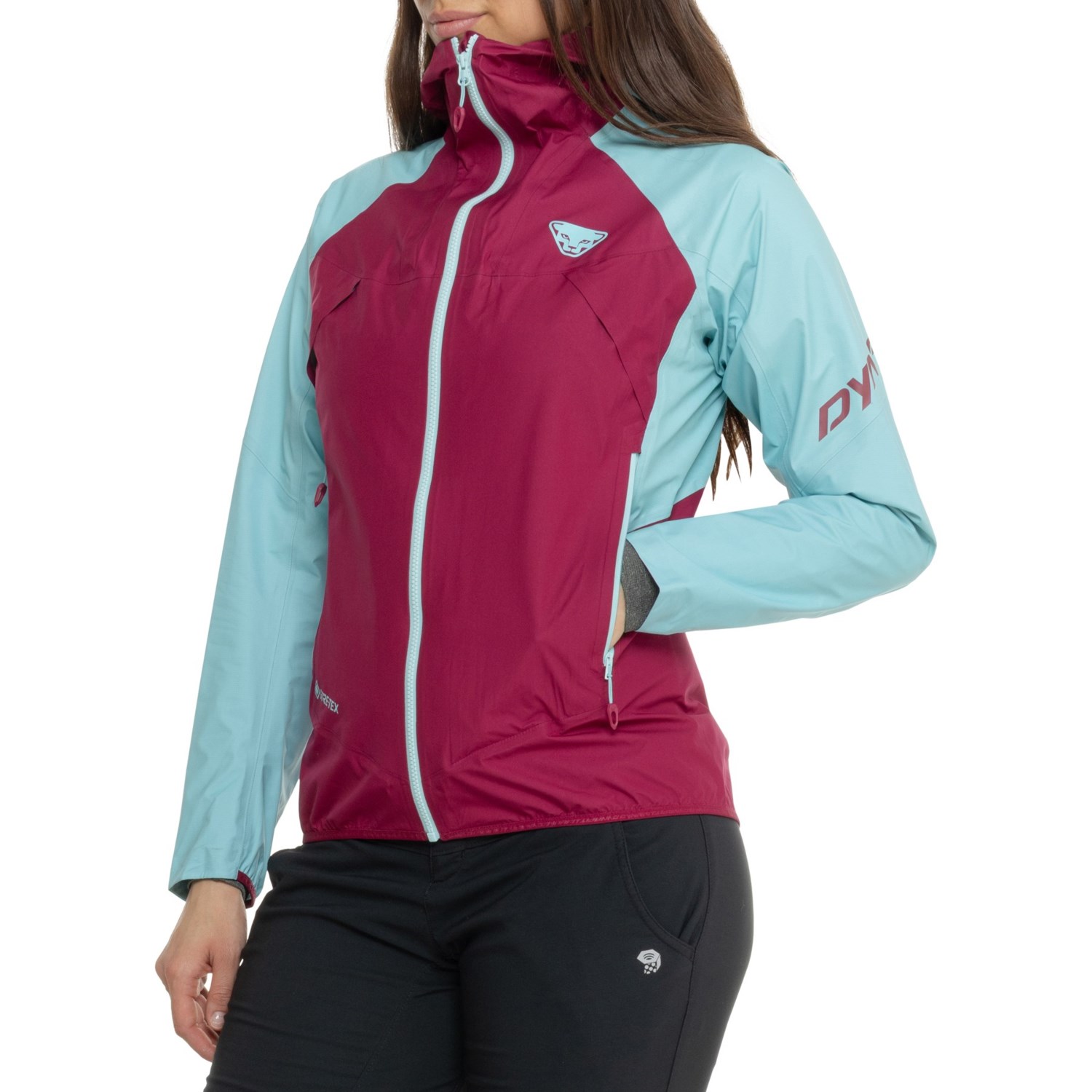 (取寄) ダイナフィット トランサルパー ゴア-テックス アクティブ ジャケット - ウォータープルーフ Dynafit Transalper Gore-Tex Active Jacket - Waterproof Marine Blue Beet Red