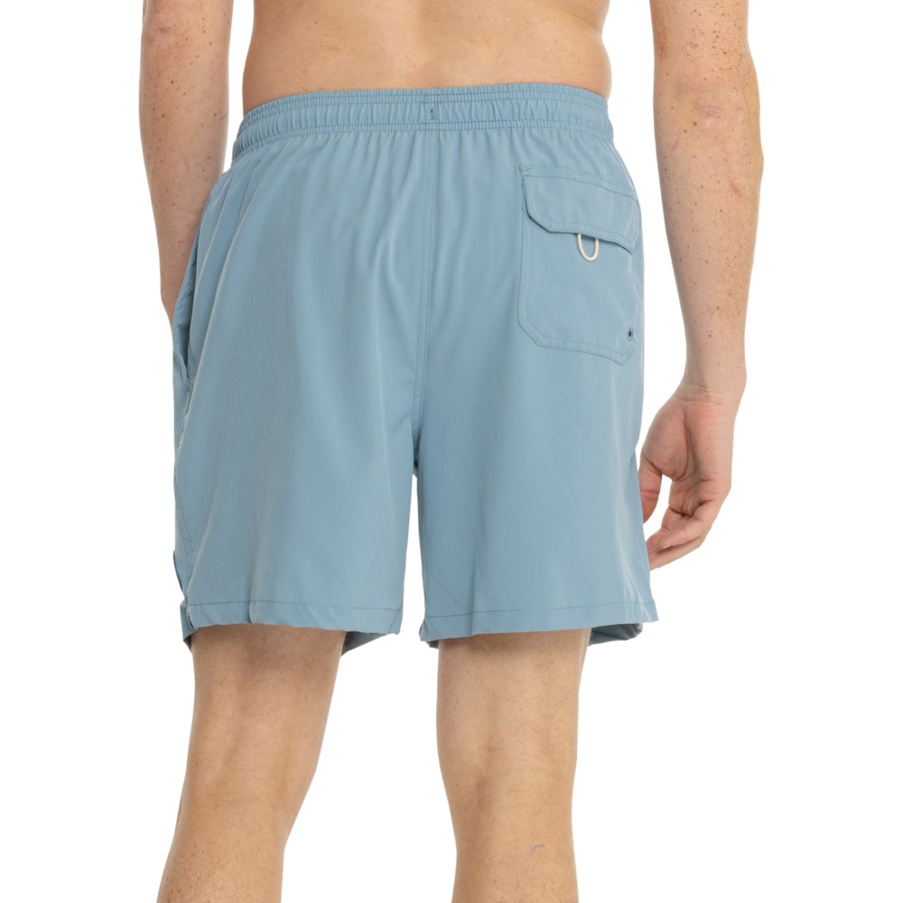 (取寄) ライフイズグッド ソリッド ボードショーツ - Upf 50以上, ビルト-イン ブリーフ Life is Good Life is Good Solid Boardshorts - UPF 50+, Built-In Brief Smoky Blue