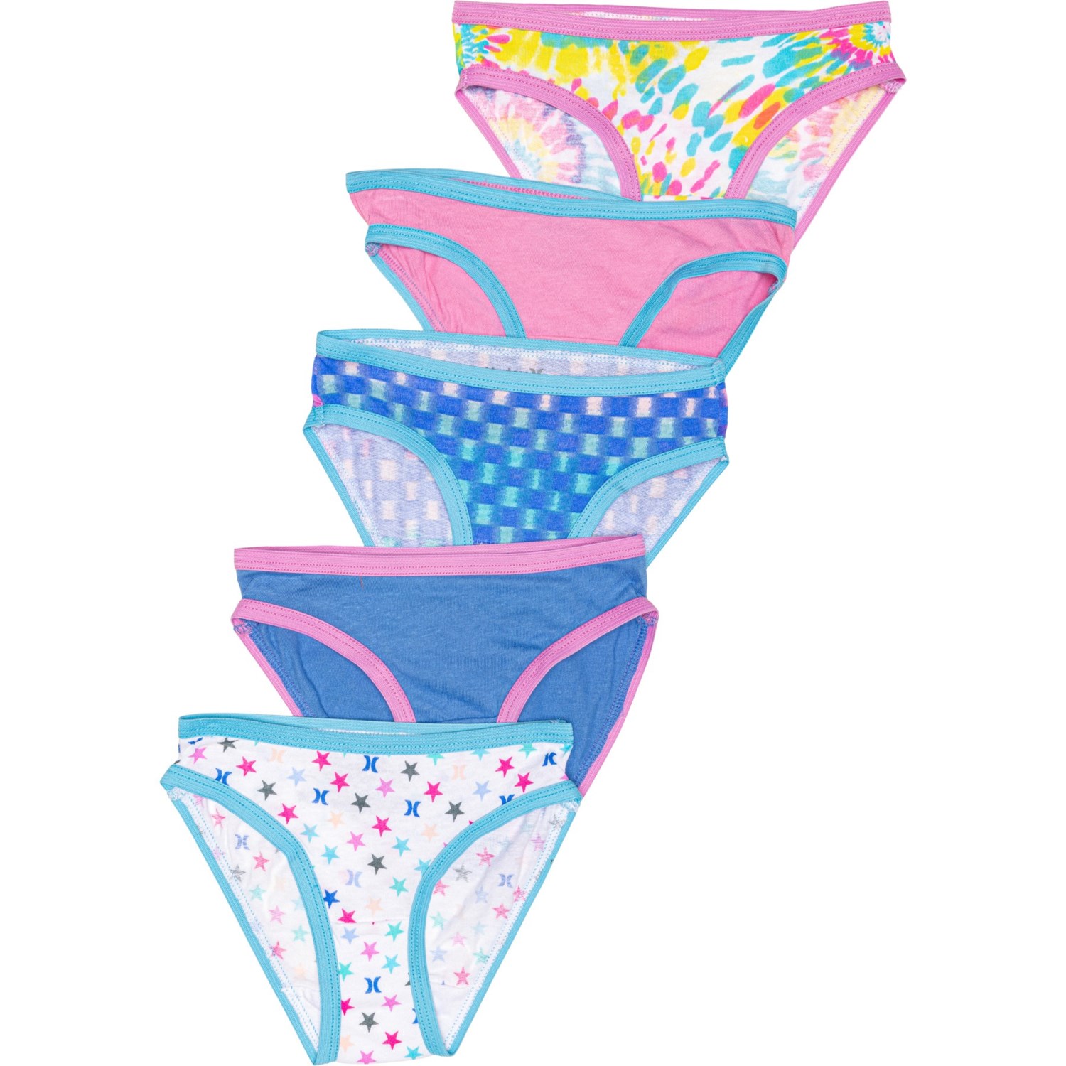 (取寄) ハーレー ビッグ ガールズ コットン パンティ - 5-パック, ブリーフ Hurley Big Girls Cotton Panties - 5-Pack, Briefs White